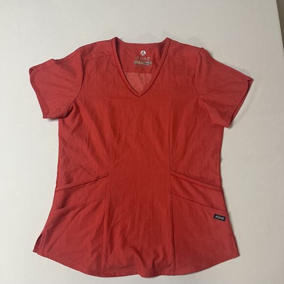 Adar Pro Modern Women V-Neck Red Scrub Top & Scrub Pants set Size Small - Picture 2 of 13